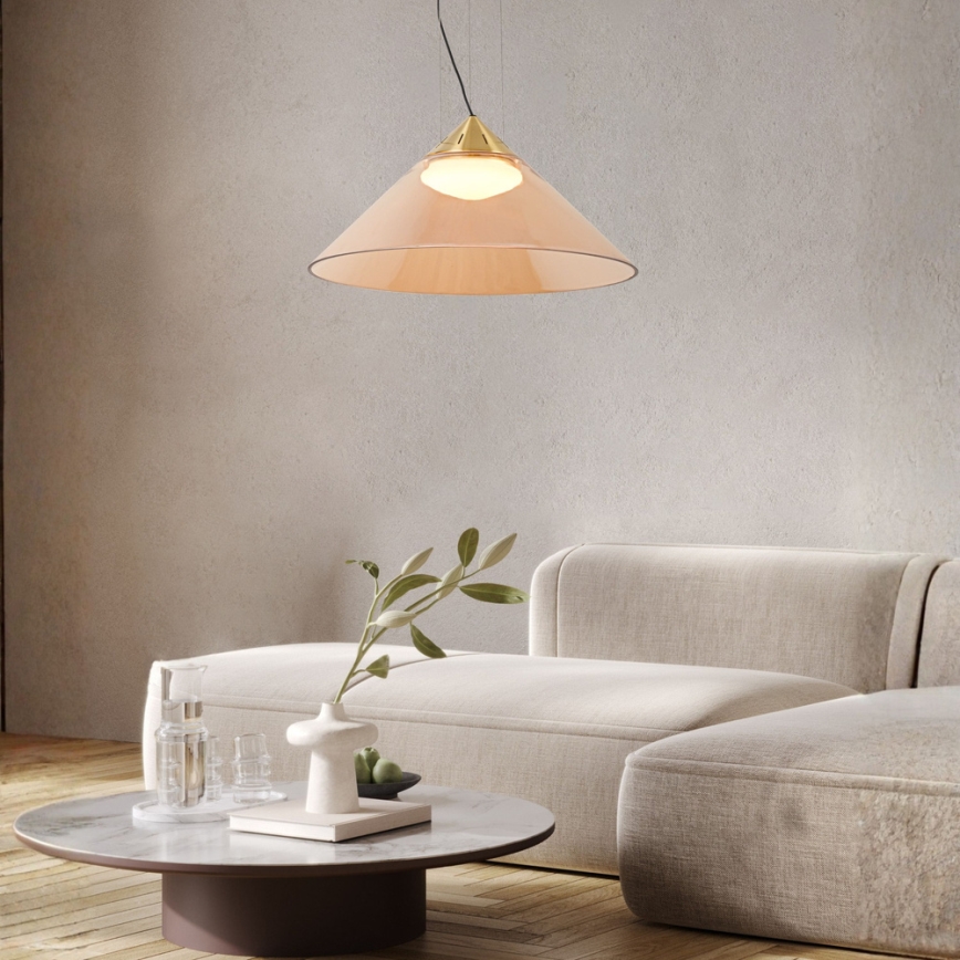 Pendelleuchte an Kabel PRESTO 1xGX53/10W/230V Ø 42 cm gold/rauchbeige