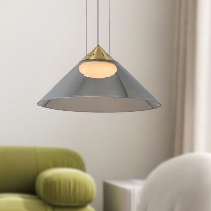 Pendelleuchte an Kabel PRESTO 1xGX53/10W/230V Ø 42 cm Gold/Rauchgrau