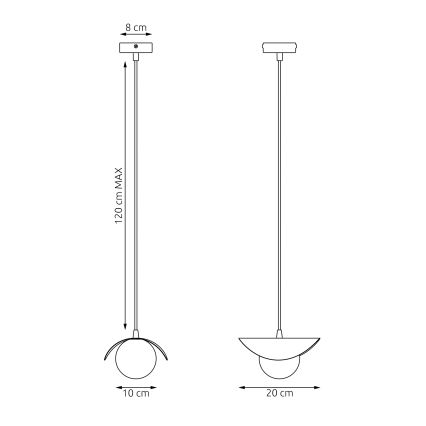 Pendelleuchte an Kabel RITUAL 1xG9/8W/230V schwarz