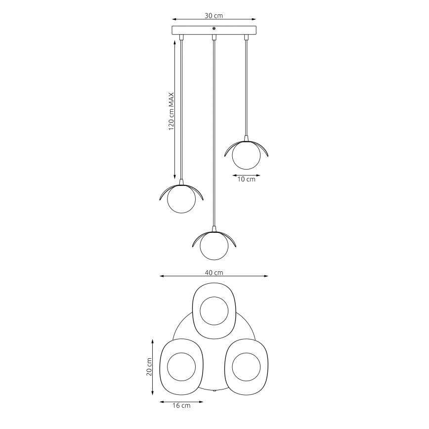 Pendelleuchte an Kabel RITUAL 3xG9/8W/230V weiß