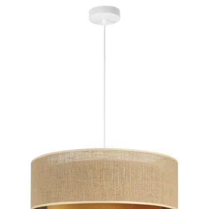 Pendelleuchte an Kabel SARTA 1xE27/60W/230V Ø 45 cm Kupfer/Jute