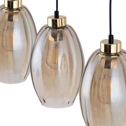 Pendelleuchte an Kabel SEBO 1xE27/15W/230V Schwarz/rauchiges Beige