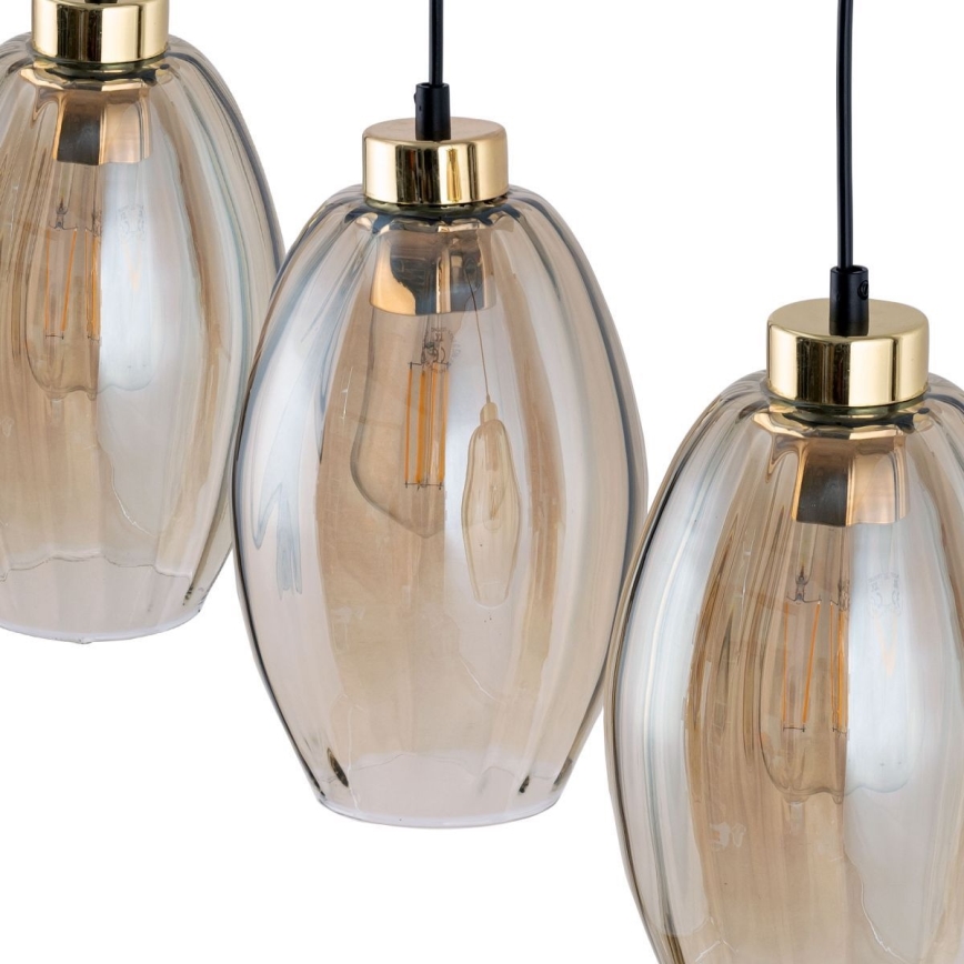 Pendelleuchte an Kabel SEBO 1xE27/15W/230V Schwarz/rauchiges Beige