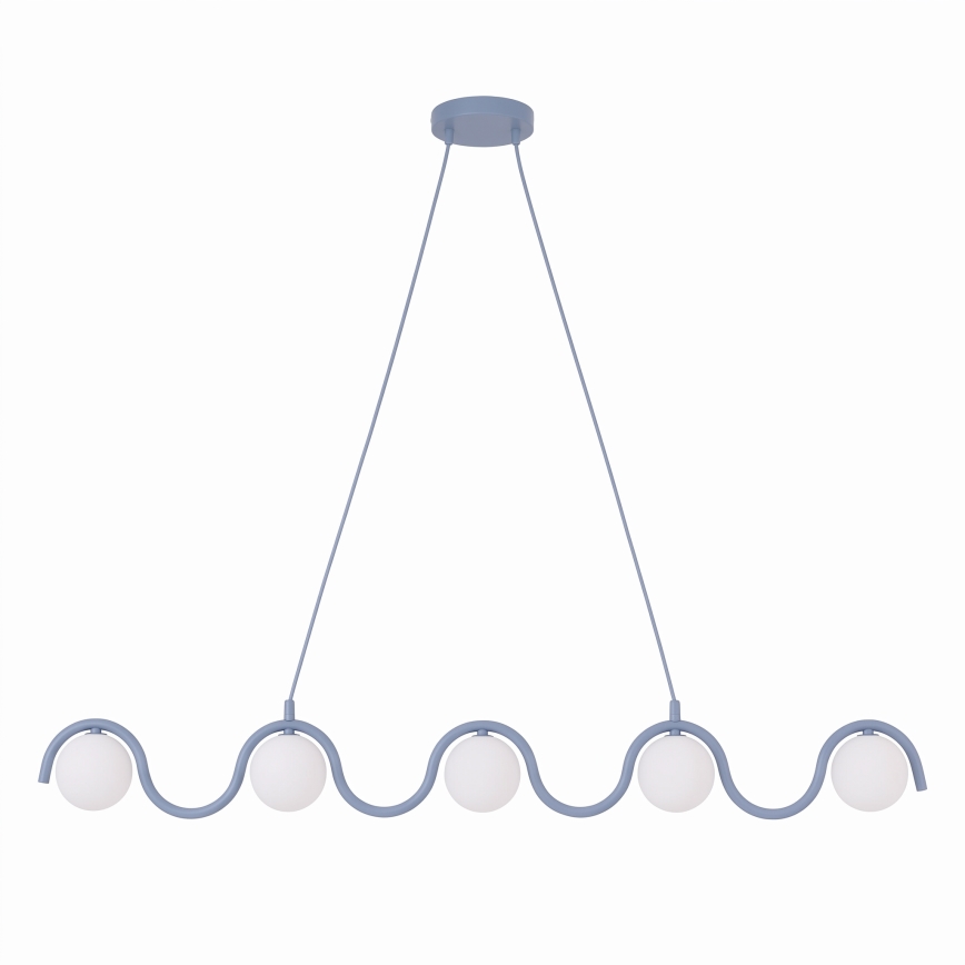 Pendelleuchte an Kabel SINUS 5xG9/8W/230V blau