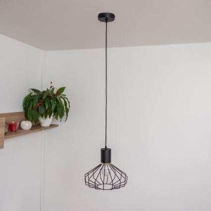 Pendelleuchte an Kabel SOLANO 1xE27/15W/230V schwarz/gold