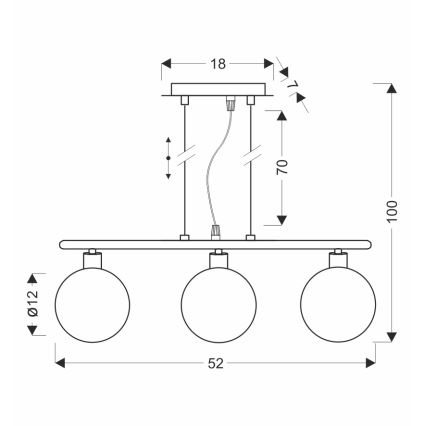 Pendelleuchte an Kabel SOMUL 3xG9/20W/230V rauchschwarz