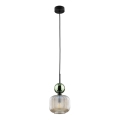 Pendelleuchte an Kabel SOPHIA 1xE14/10W/230V schwarz/grün/rauchbeige