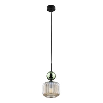 Pendelleuchte an Kabel SOPHIA 1xE14/10W/230V schwarz/grün/rauchbeige
