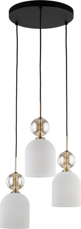 Pendelleuchte an Kabel SOPHIA 3xE14/10W/230V schwarz/rauchbeige/weiß
