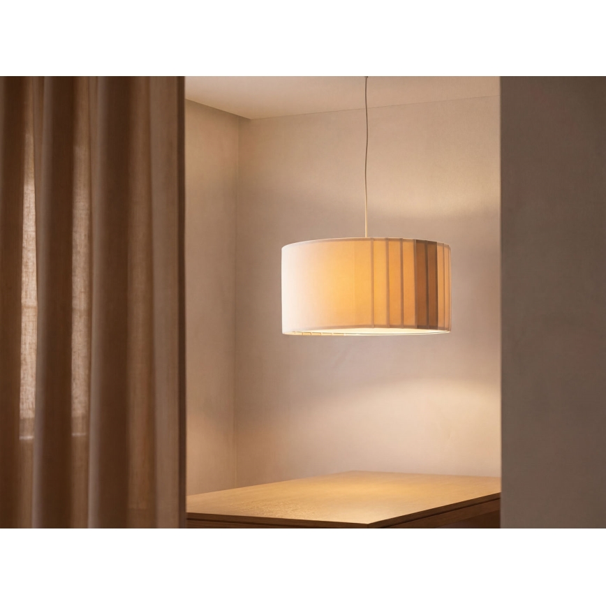 Pendelleuchte an Kabel STRIPES 1xE27/60W/230V Ø 60 cm cremefarben