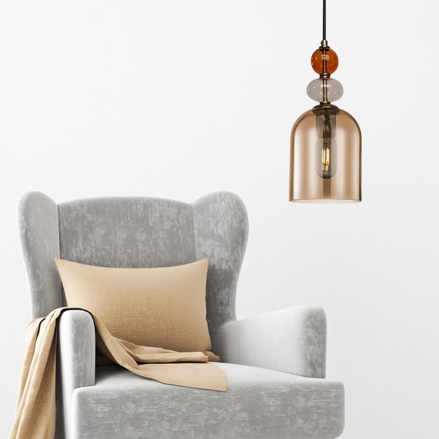 Pendelleuchte an Kabel TROPEA 1xE27/15W/230V schwarz/rauchrot/beige