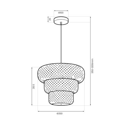 Pendelleuchte an Kabel TULUM 1xE27/15W/230V Bambus