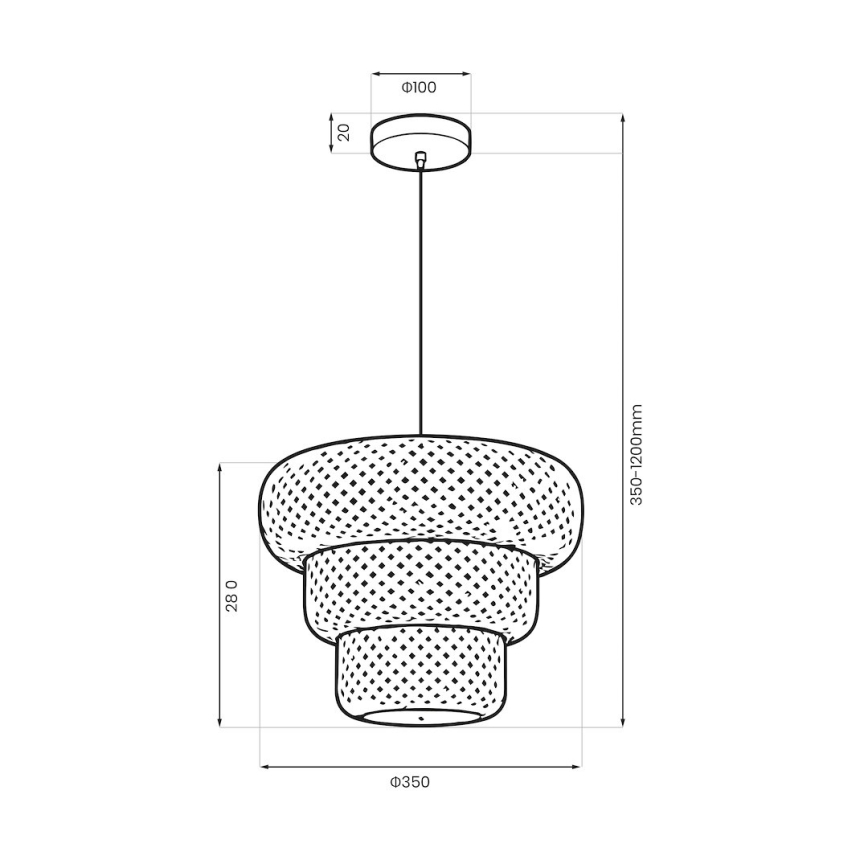 Pendelleuchte an Kabel TULUM 1xE27/15W/230V Bambus