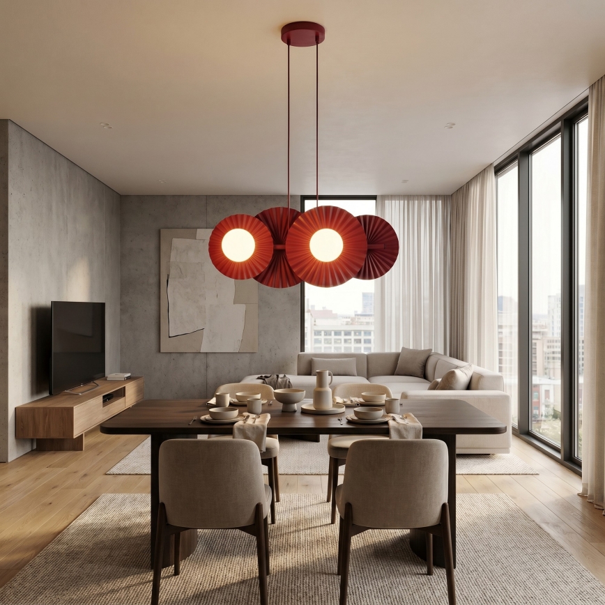 Pendelleuchte an Kabel UMBRA 4xG9/8W/230V rot
