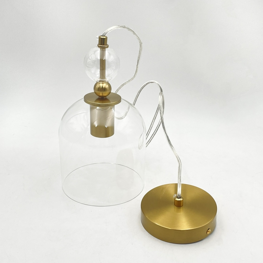 Pendelleuchte an Kabel VELARE 1xE27/15W/230V gold/transparent