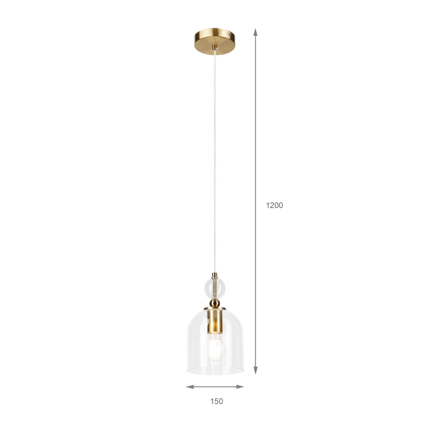 Pendelleuchte an Kabel VELARE 1xE27/15W/230V gold/transparent