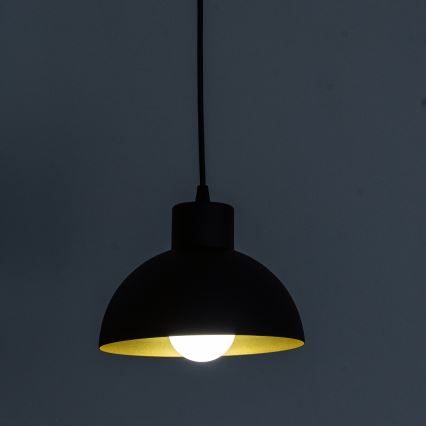 Pendelleuchte an Kabel VESPER 1xE27/15W/230 Ø 18 cm schwarz/gold