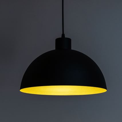 Pendelleuchte an Kabel VESPER 1xE27/15W/230 Ø 18 cm schwarz/gold