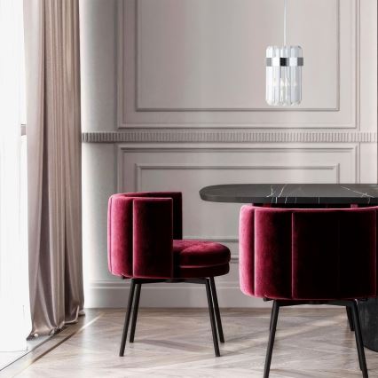 Pendelleuchte an Kabel VETRO 1xE14/10W/230V glänzender Chrom