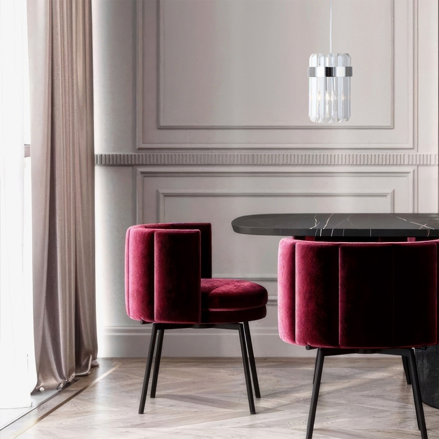 Pendelleuchte an Kabel VETRO 1xE14/10W/230V glänzender Chrom