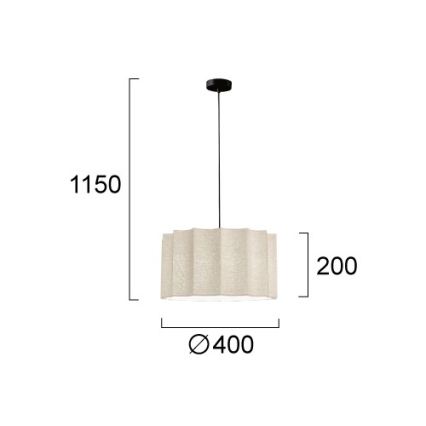 Pendelleuchte an Kabel WAVY 1xE27/14W/230V beige