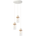 Pendelleuchte an Kabel WOODNEST 3xE27/15W/230V Kiefer/Creme