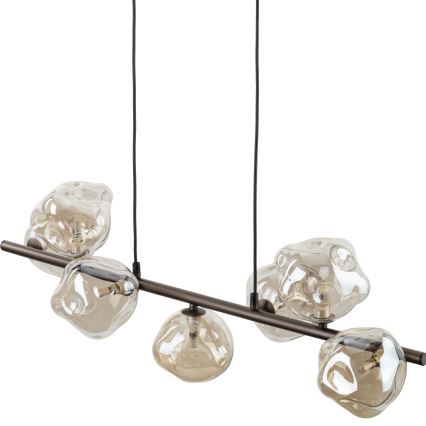 Pendelleuchte an Seil LAVA 7xG9/8W/230V Bronze/rauchbeige