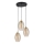 Pendelleuchte an Seil SEBO 3xE27/15W/230V schwarz/rauchbeige