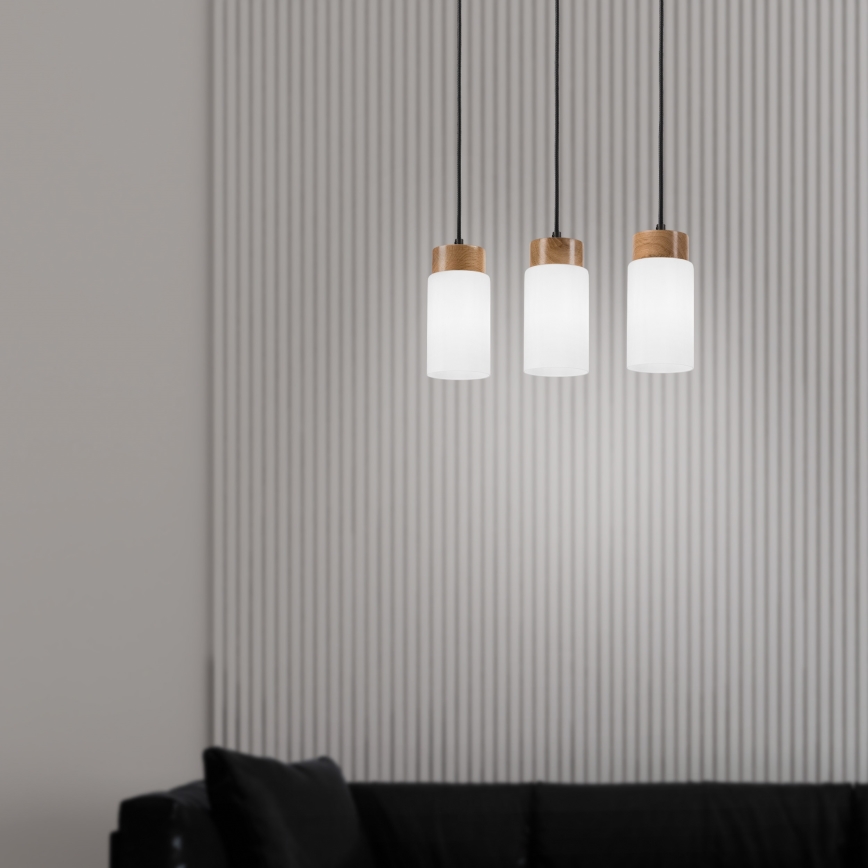 Pendelleuchte an Stahlseil MARKUS 3xE27/15W/230V schwarz