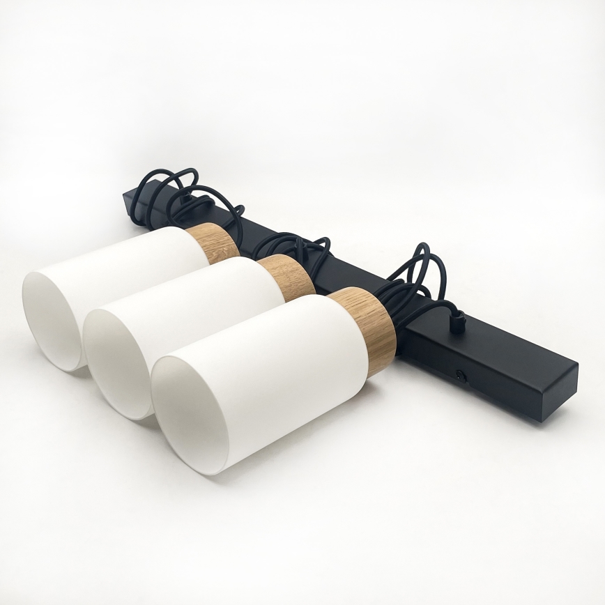 Pendelleuchte an Stahlseil MARKUS 3xE27/15W/230V schwarz