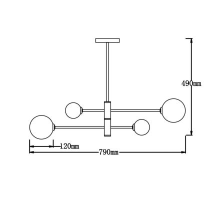 Pendelleuchte an Stange DORADO 4xG9/40W/230V schwarz