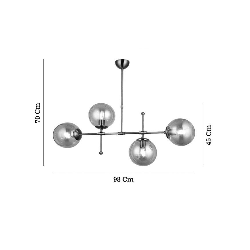 Pendelleuchte an Stange POLINO 4xE27/40W/230V bronzefarben