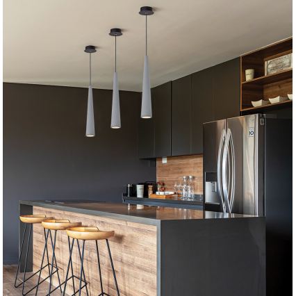 Pendelleuchte ANISHA mit Kabelaufhängung, 1xGU10/35W/230V, grau