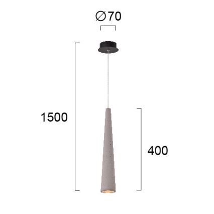 Pendelleuchte ANISHA mit Kabelaufhängung, 1xGU10/35W/230V, grau