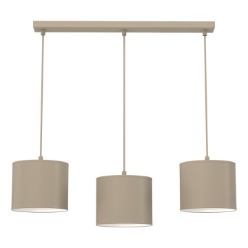 Pendelleuchte ARDEN mit Kabel 3xE27/15W/230V beige