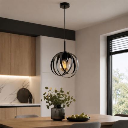 Pendelleuchte ASANI an Kabel 1xE27/15W/230V schwarz