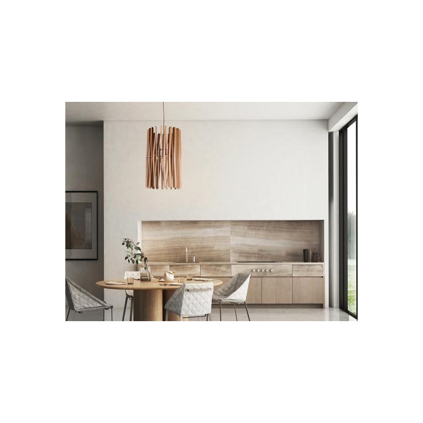 Pendelleuchte aus Holz an Kabel 1xE27/60W/230V Ø 38 cm massiv/Esche/Gummibaum