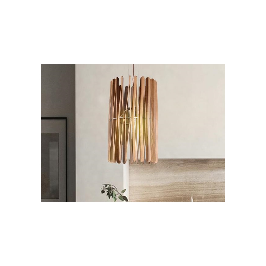 Pendelleuchte aus Holz an Kabel 1xE27/60W/230V Ø 38 cm massiv/Esche/Gummibaum