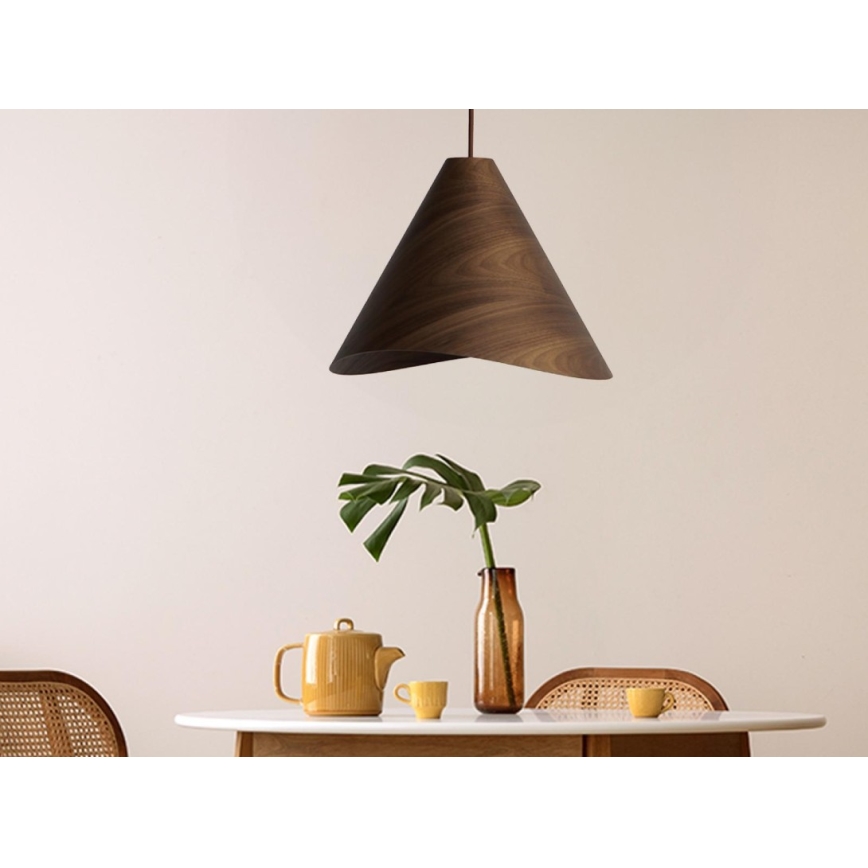 Pendelleuchte aus Holz an Kabel 1xE27/60W/230V Ø 45 cm massiv/Nussbaum/Gummibaum