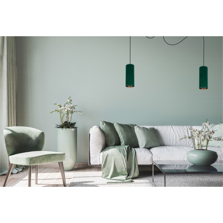 Deckenleuchte an Seil AVALO 2xE27/60W/230V Spinne grün/kupferfarben