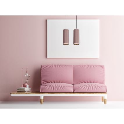 Deckenleuchte an Seil AVALO 2xE27/60W/230V rosa/kupferfarben