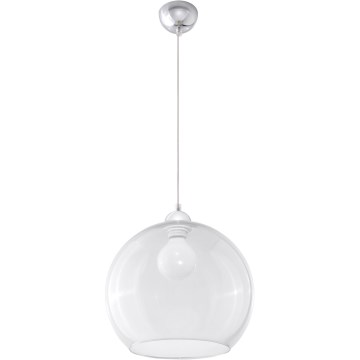 Pendelleuchte BALL an Kabel 1xE27/15W/230V, Ø 30 cm, transparent/glänzender Chrom