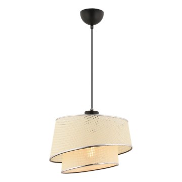 Pendelleuchte BARETTE 1xE27/60W/230V creme/glänzend chrom