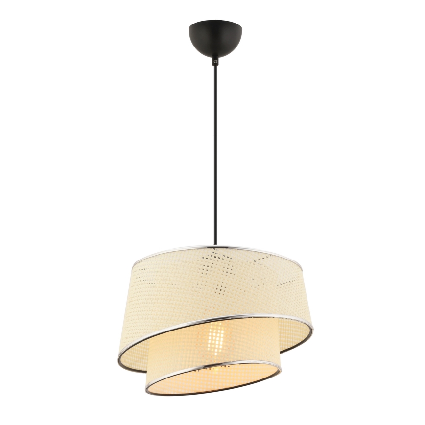 Pendelleuchte BARETTE 1xE27/60W/230V creme/glänzend chrom