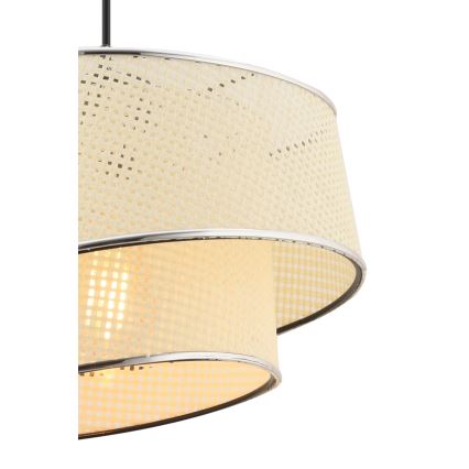 Pendelleuchte BARETTE 1xE27/60W/230V creme/glänzend chrom
