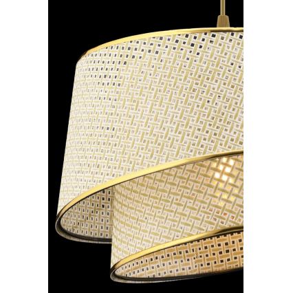 Pendelleuchte BARETTE 1xE27/60W/230V creme/gold