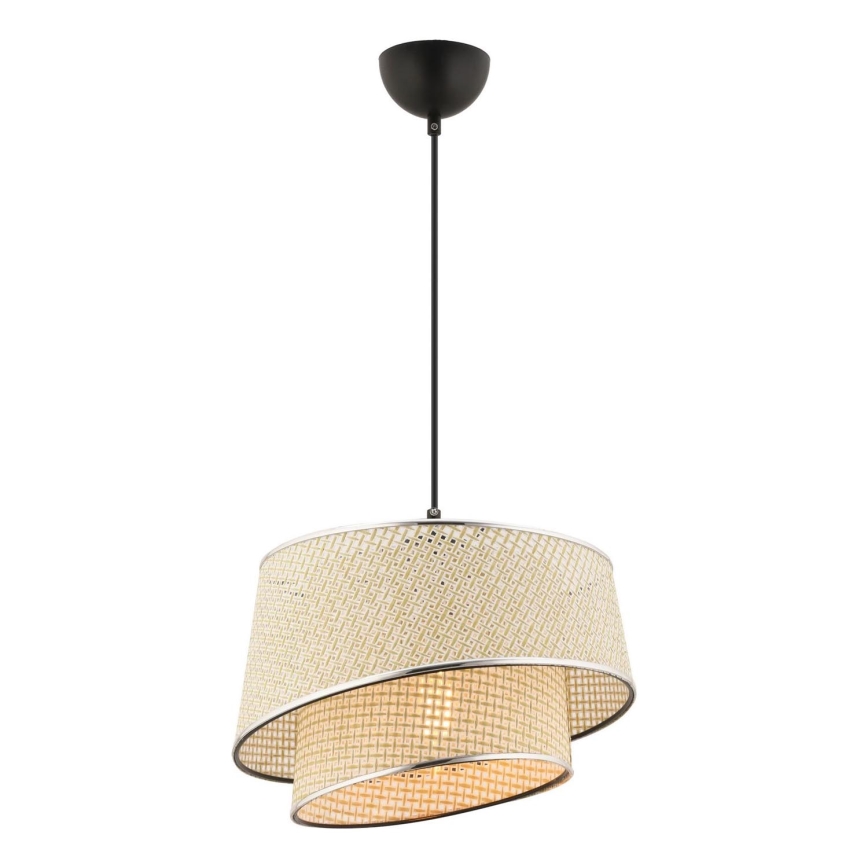 Pendelleuchte BARETTE 1xE27/60W/230V creme/hochmodischer Chrom