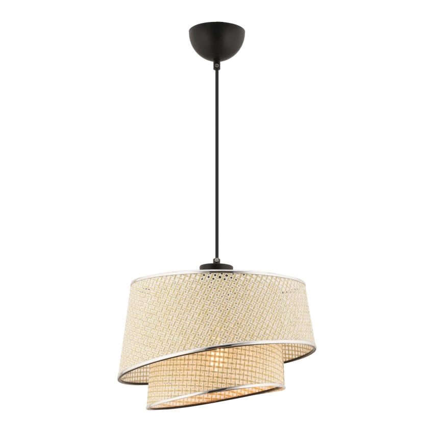 Pendelleuchte BARETTE 1xE27/60W/230V creme/hochmodischer Chrom