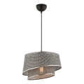 Pendelleuchte BARETTE 1xE27/60W/230V grau/glänzendes Chrom