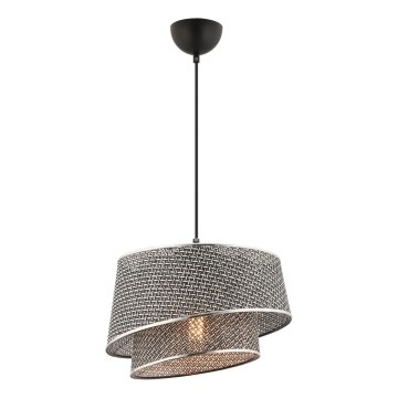 Pendelleuchte BARETTE 1xE27/60W/230V grau/glänzendes Chrom